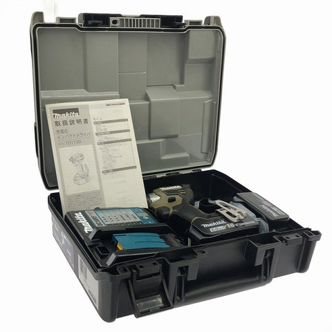 ☆未使用品 ケース不良☆makita マキタ 18V 充電式インパクトドライバ TD173DRGXO オリーブ バッテリー2個(18V 6.0Ah)充電器135483 - 0