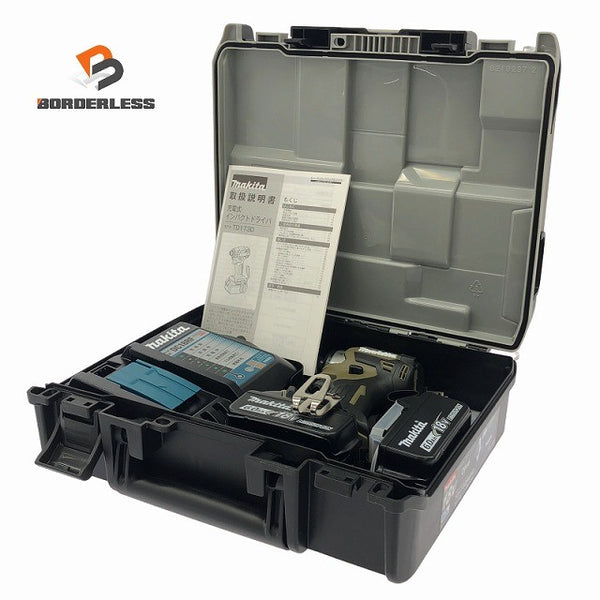 ☆未使用品 ケース不良☆makita マキタ 18V 充電式インパクトドライバ TD173DRGXO オリーブ バッテリー2個(18V 6.0Ah)充電器135483 - 1