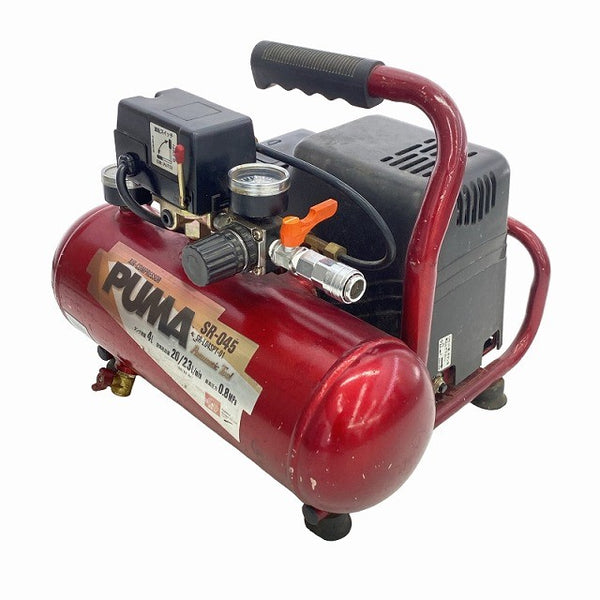 ☆中古品☆SK11 藤原産業 一般圧/常圧 エアコンプレッサー PUMA/プーマ SR-045 SR-L04SPT-01 小型 エアーコンプレッサー - 2