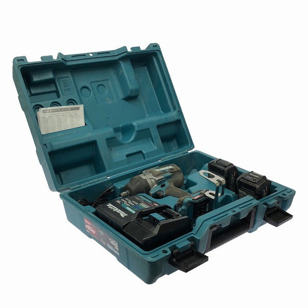 ☆中古品☆makita マキタ 40Vmax 充電式インパクトレンチ TW001GRDX バッテリ2個(2.5Ah) 充電器 ケース付 コードレス バッテリー式130706 - 2