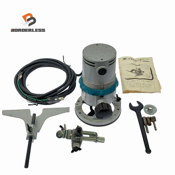 ☆中古品☆makita マキタ 100V ルーター 3600H コード式 木材加工 穴あけ 溝掘り 面取り くり抜き 切断 電動工具 大工道具 トリマー125431 - 1