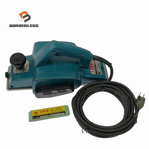 ☆中古品☆makita マキタ 100V 110mm 電気カンナ 1911B カンナ刃付き コード式 電動かんな 電気かんな 木材加工 切削123940