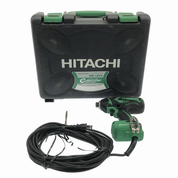 ☆中古品☆HITACHI 日立工機 100V インパクトドライバー WH12VE 緑/グリーン ケース付 コード式 電動工具 - 3