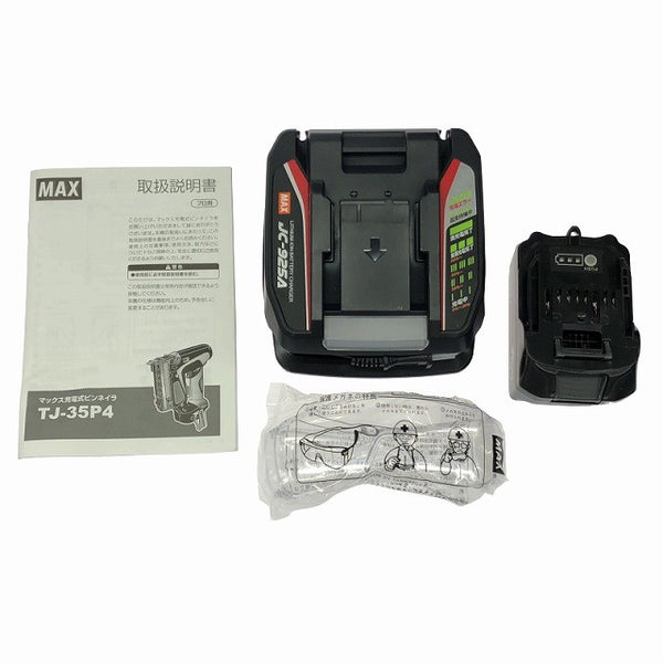 ☆中古極美品☆MAX マックス 14.4V/18V 充電式ピンネイラ TJ-35P4 バッテリー(18V 5.0Ah) 充電器 ケース付 ピン釘打機 ピンタッカー133839 - 9