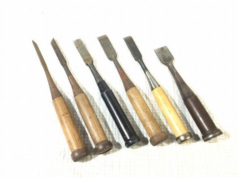 ☆中古品☆のみ ノミ たたき鑿 合計6点セット ハンドツール 大工道具130741 - 0