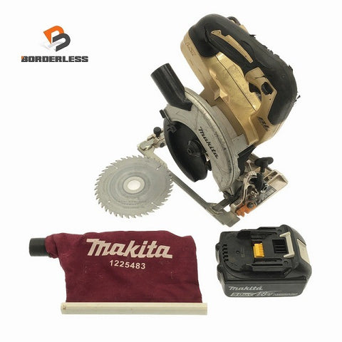 ☆中古品※コメント必読☆makita マキタ 18V 125mm 充電式マルノコ HS471D ゴールド バッテリ1個(18V 5.0Ah) コードレス 丸鋸 木工118567