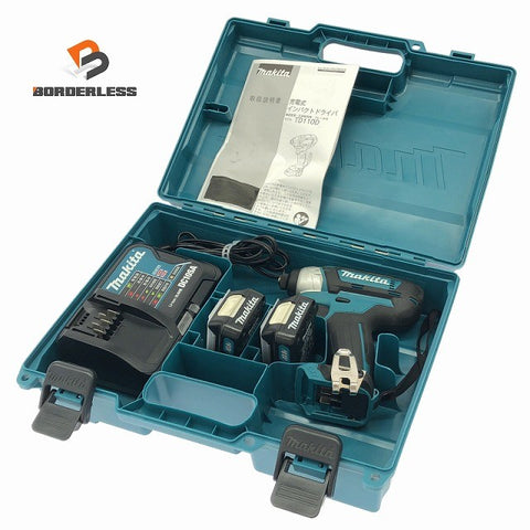 ☆美品☆makita マキタ 10.8V 充電式インパクトドライバー TD110DSHX バッテリ2個(1.5Ah) 充電器 ケース付 コードレス バッテリー式129527