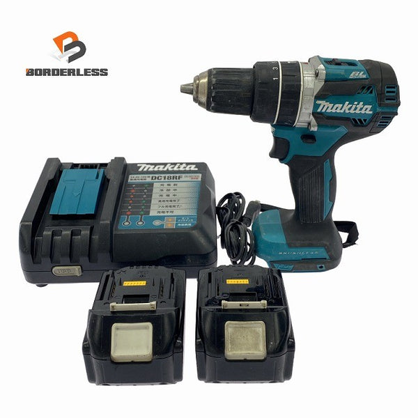 ☆中古品☆makita マキタ 18V 充電式震動ドライバドリル HP484DRGX バッテリ2個(6.0Ah) 充電器 ケース付 振動ドリルドライバー131371 - 1