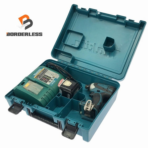 ☆中古品☆makita マキタ 14.4V 充電式インパクトドライバー TD134DX2 青/ブルー バッテリ1個(14.4V6.0Ah) 充電器 ケース付