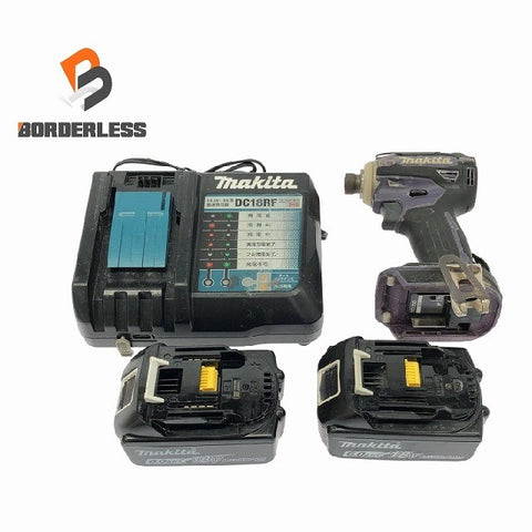 ☆中古品☆makita マキタ 18V 充電式インパクトドライバ TD172D バッテリー2個(18V 6.0Ah) 充電器付き 電動工具 締め付け 116099