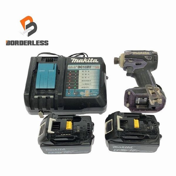 ☆中古品☆makita マキタ 18V 充電式インパクトドライバ TD172D バッテリー2個(18V 6.0Ah) 充電器付き 電動工具 締め付け 116099 - 1