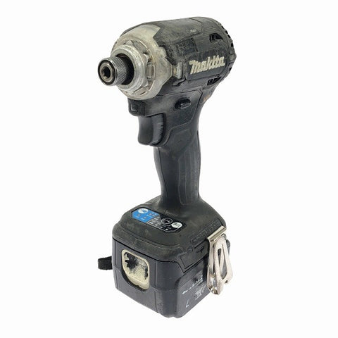 ☆中古品☆makita マキタ 14.4V 充電式インパクトドライバー TD161D 黒/ブラック バッテリ1個(14.4V4.0Ah) 充電器付 コードレス - 0