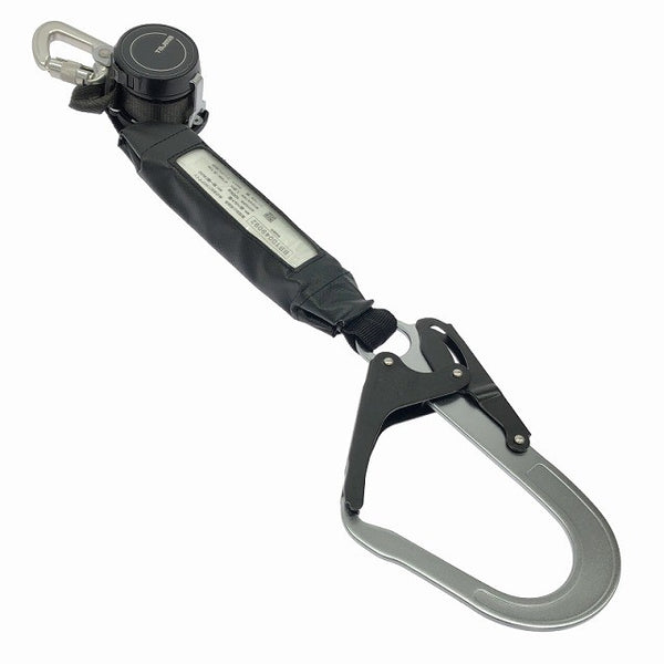 ☆未使用品☆TAJIMA タジマ 胴ベルト型 ランヤード+胴ベルトセット B1SMKR-L4BK Mサイズ 着脱カラビナ 超小型リール130114 - 3