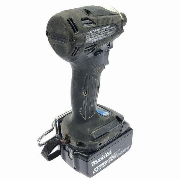 ☆中古品☆makita マキタ 18V 充電式インパクトドライバー TD172DRGXB バッテリー2個(18V 6.0Ah)充電器 ケース付き コードレス116949 - 6