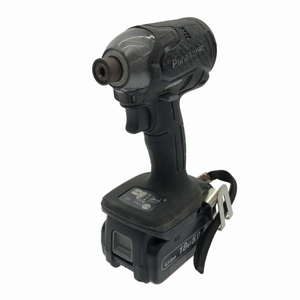 ☆中古品☆Panasonic パナソニック 14.4V/18V 充電インパクトドライバー EZ76A1LJ2G-B 黒 バッテリ2個(18V5.0Ah) 充電器 ケース - 4