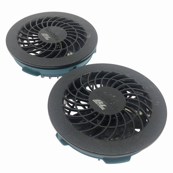 ☆中古品セット☆makita マキタ 3.6V リチウムイオン薄型バッテリー2個 BL1055B ファン＋ACアダプタ＋ファンケーブル付135777 - 3