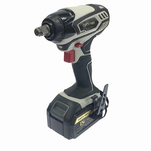 ☆未使用品☆EARTH MAN アースマン 充電式インパクトレンチ IW-180LiB バッテリー1個(18V 3.0Ah) 充電器 ケース付 コードレス - 4