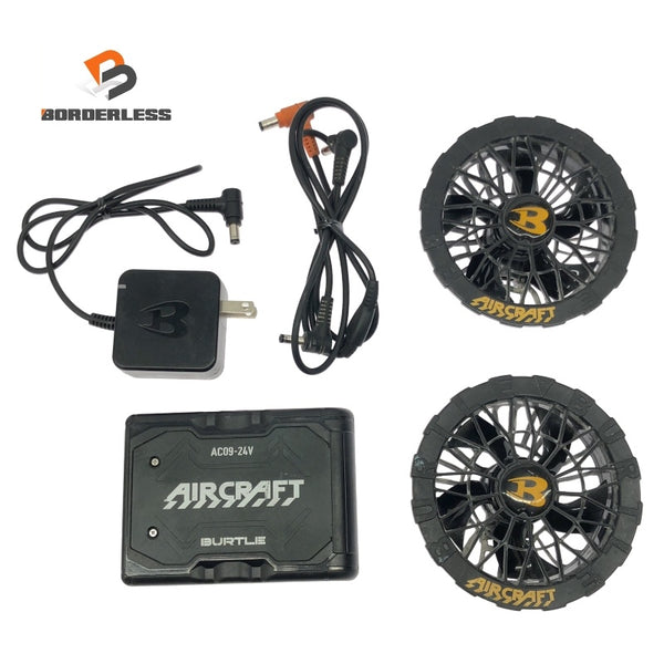 ☆中古美品☆BURTLE バートル エアークラフト リチウムイオンバッテリー AC09  ファンユニット AC09-1 充電アダプター付 空調作業服118169 - 1