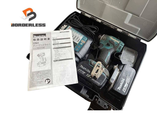 ☆中古品☆makita マキタ 18V 充電式インパクトドライバー TD173DRGX バッテリー2個 (6.0AH) 充電器 ケース125891 - 1