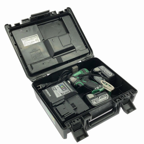 ☆比較的綺麗☆ HITACHI 日立工機 14.4V コードレスインパクトドライバ WH14DDL2 2LYPK(L) アグレッシブグリーン137959 - 0