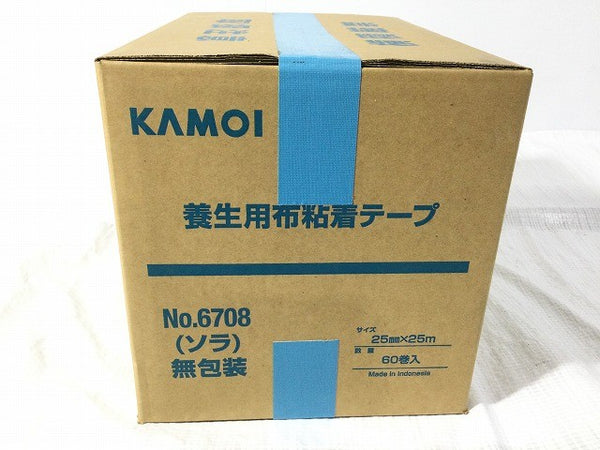 ☆未使用☆KAMOI カモ井加工紙 養生用布粘着テープ NO.6708 25mm×25m 60巻入 ソラ無包装 水色 カモ井加工紙株式会社117146 - 7